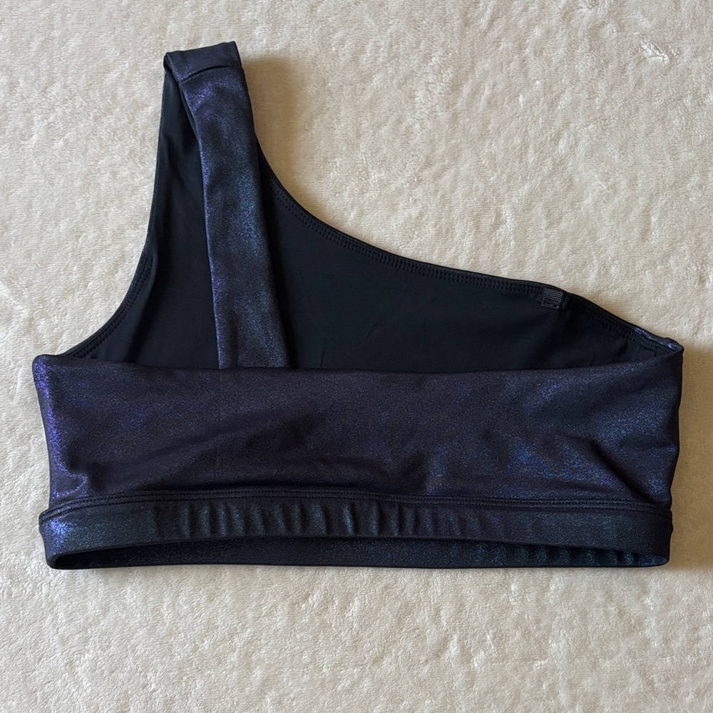 Beach Riot - Shimmer Shadow Ella One-Shoulder Iridescent Sports Bra (Small) - Picture 5 of 6